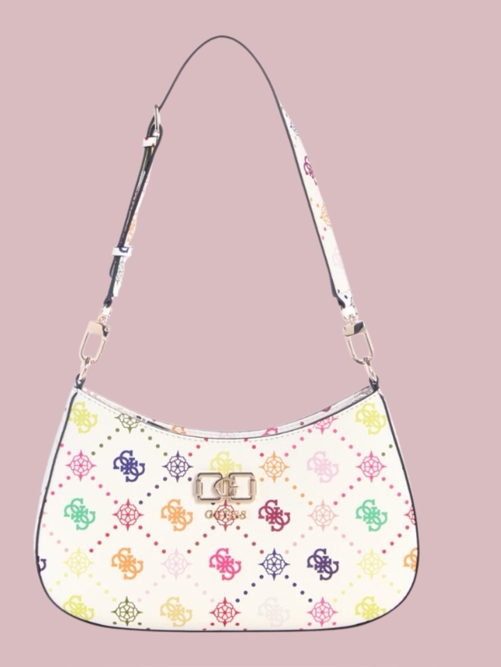 Guess NWT Emeile Logo Top Zip Small Shoulder Bag